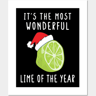 It's The Most Wonderful Lime Of The Year Funny Christmas Fruit Pajama Shirt Posters and Art